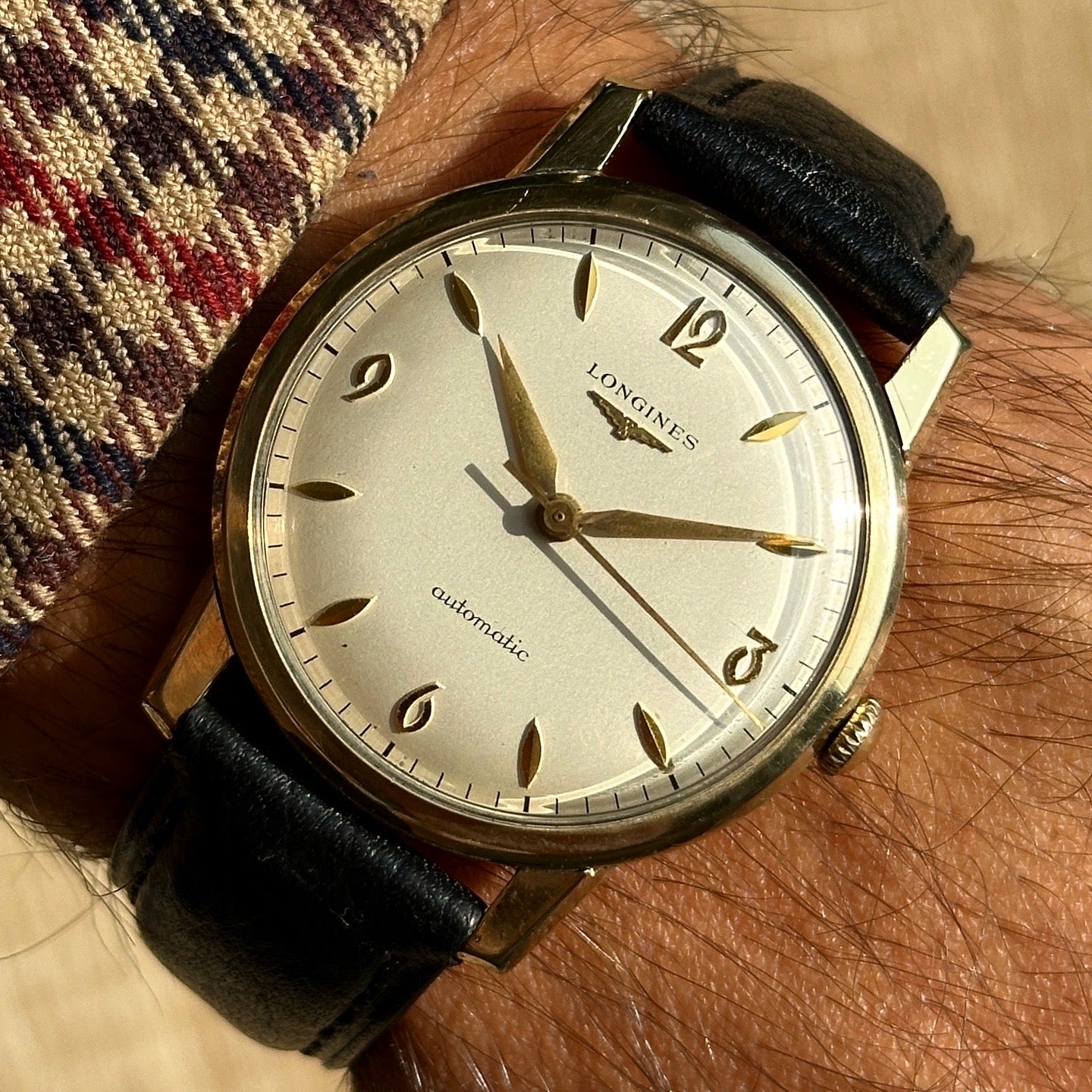 Longines 9ct Solid Gold Automatic "Art Deco" Dial