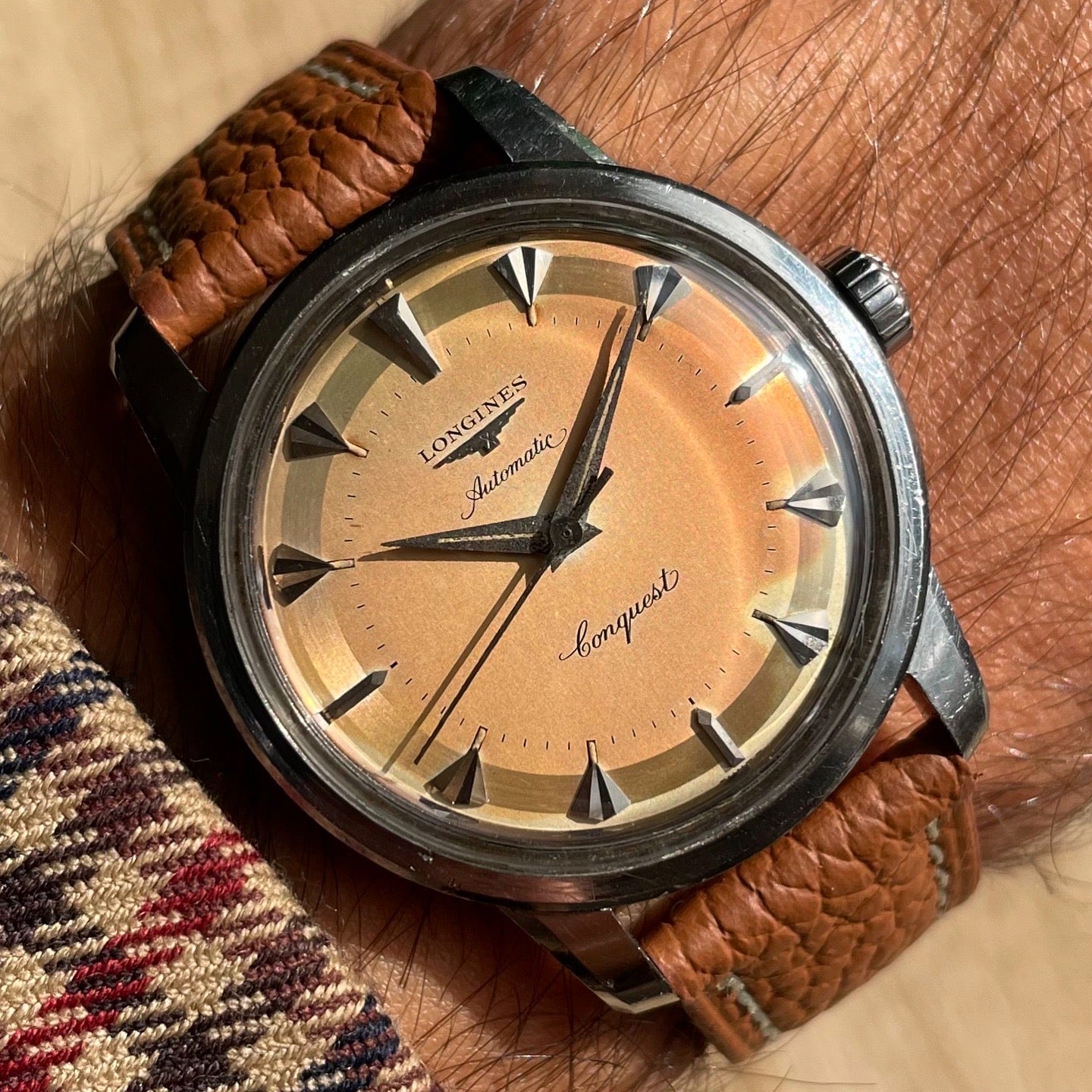 Longines Conquest Automatic 9000-4 Salmon Patina Dial 1955