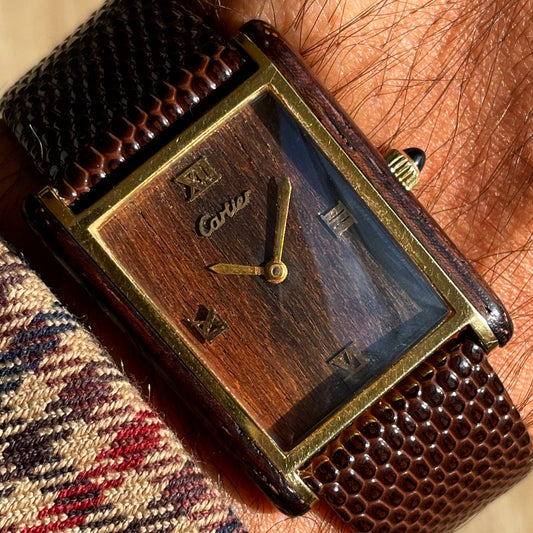 Cartier New York Tank Jumbo Mechanical Pallisandre de Rio Wood 21611