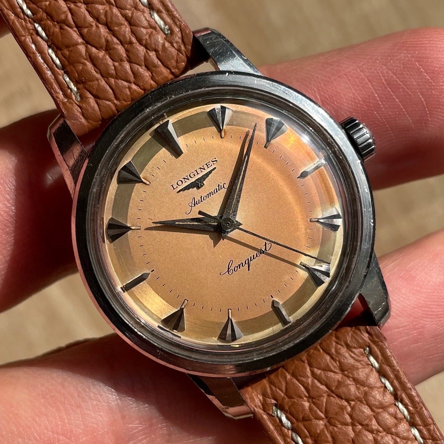 Longines Conquest Automatic 9000-4 Salmon Patina Dial 1955