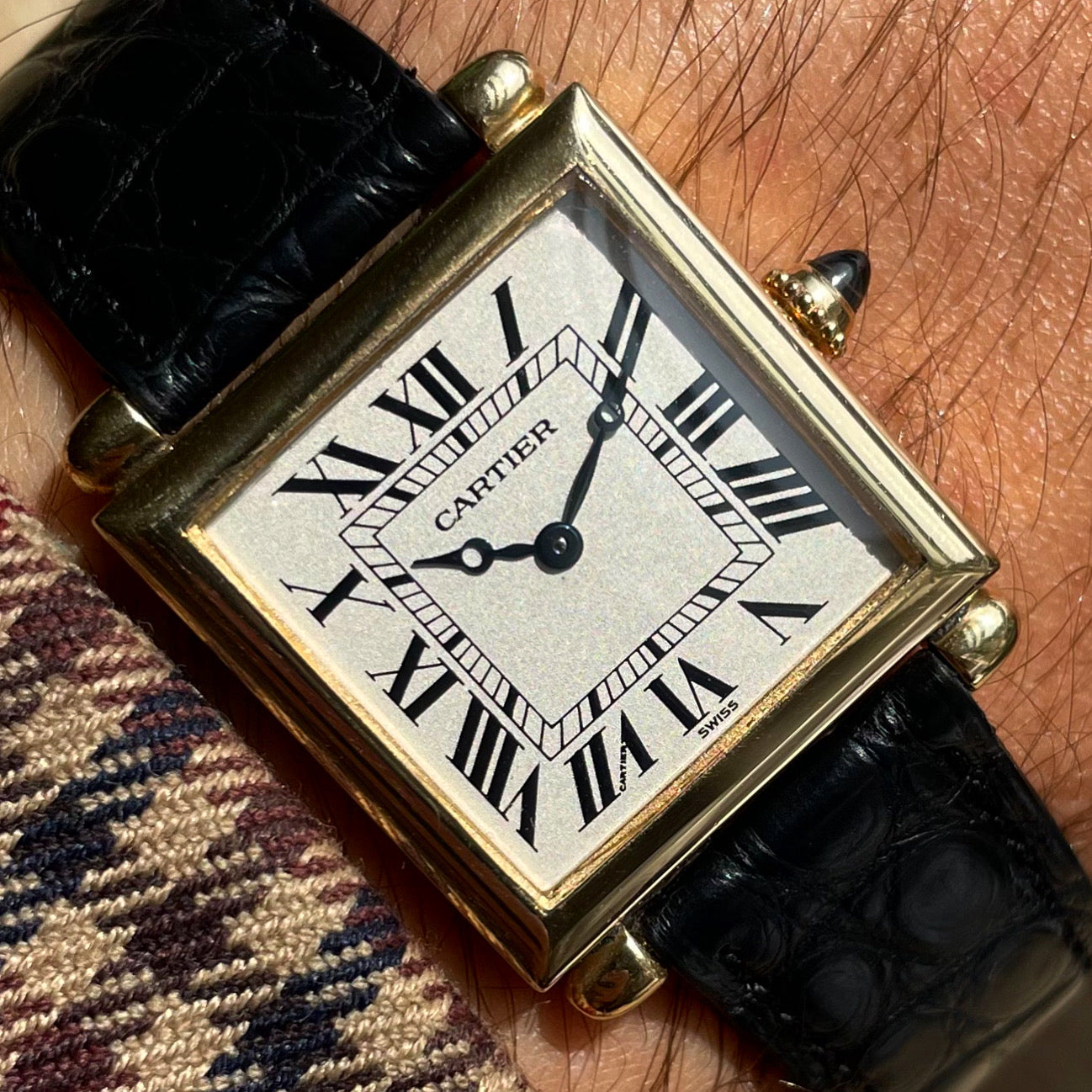 Cartier Tank Obus 18k Yellow Gold 1630 w/ 18k Deployant Clasp