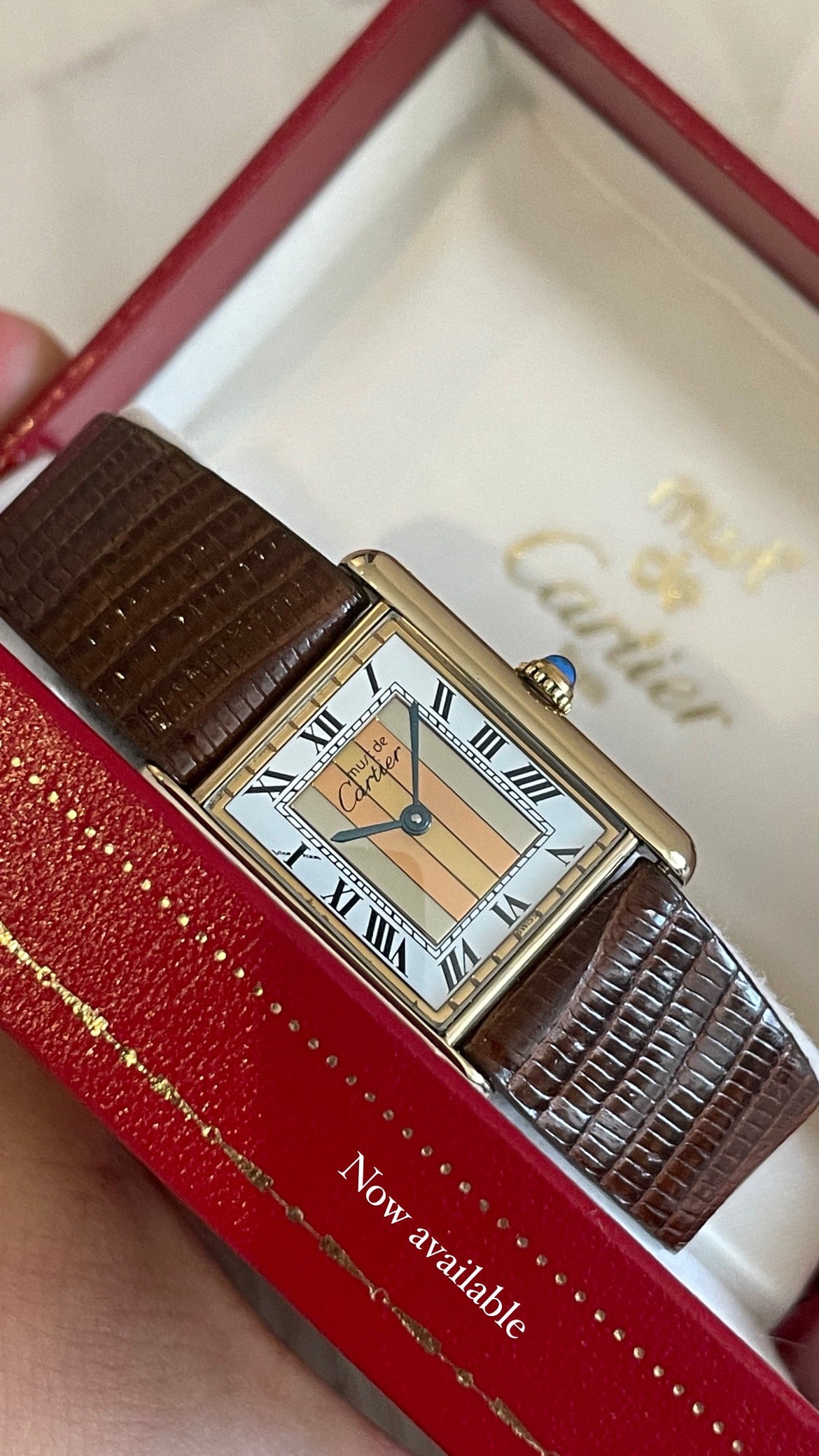 Must de Cartier Tank Trinity Dial Unisex w/ Original Box & Cartier Service Paperwork