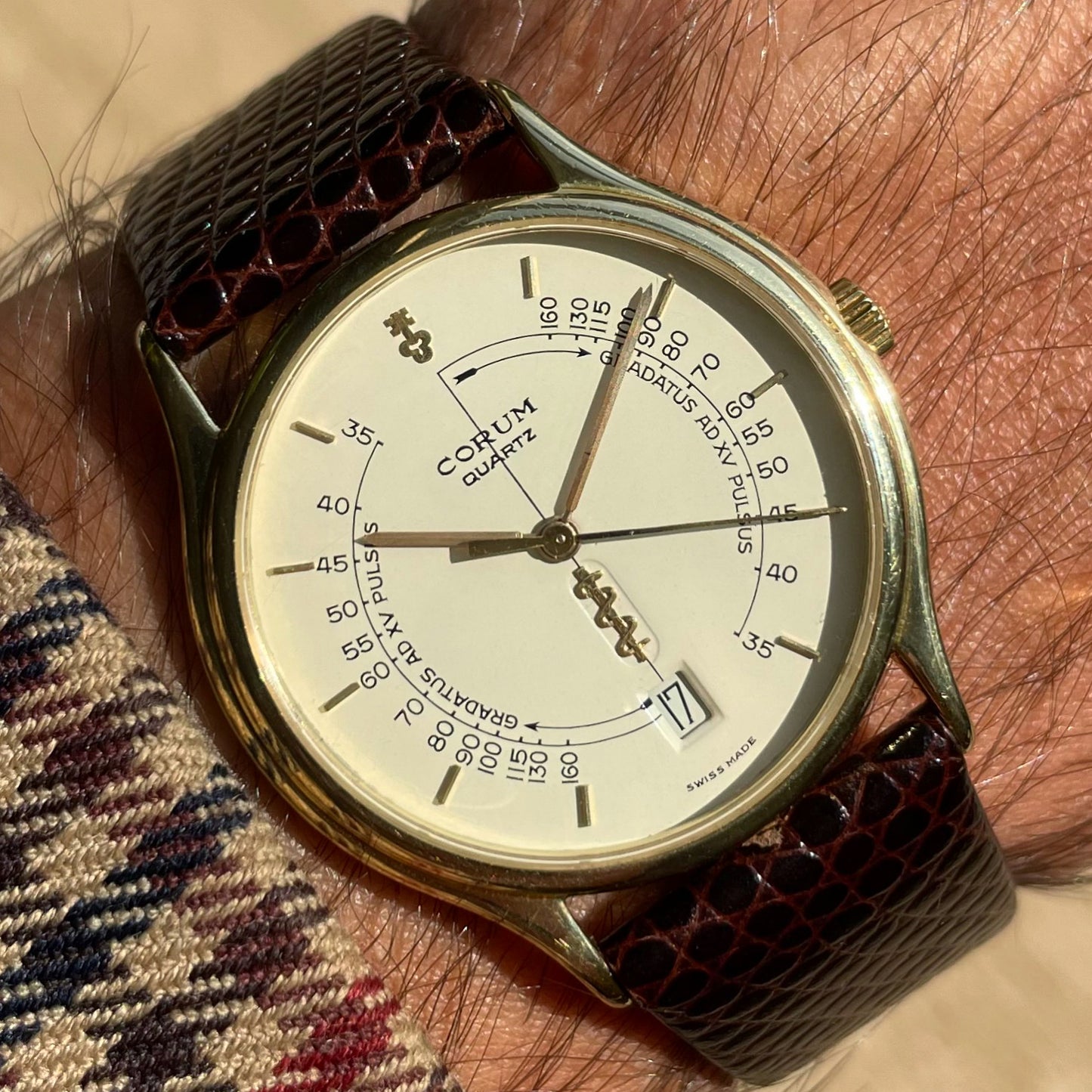 La Medicus de Corum 18k Gold Pulsometer Doctor's Watch w/ Original Papers & Pouch