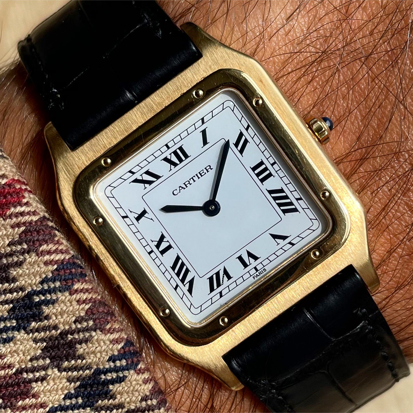 Cartier Paris 18k Gold Santos Dumont "Extra Thin" 15751