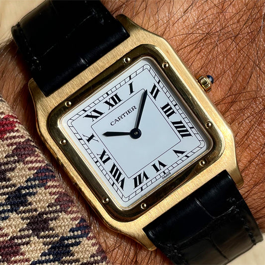 Cartier Paris 18k Gold Santos Dumont "Extra Thin" 15751