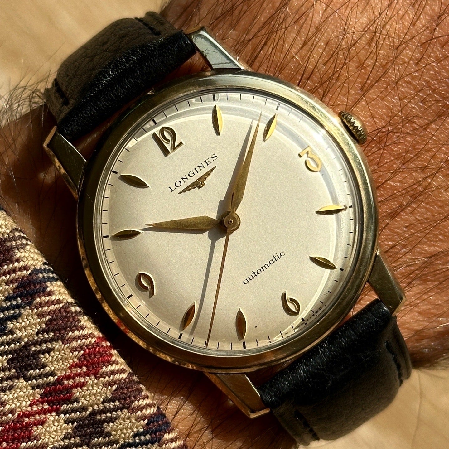 Longines 9ct Solid Gold Automatic "Art Deco" Dial