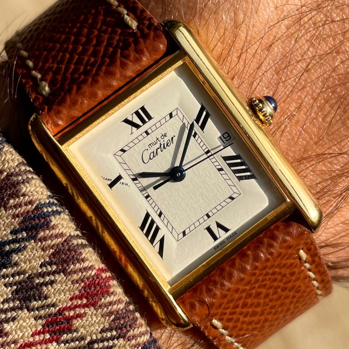 Must de Cartier Tank Large Size 2413 Roman Numeral Dial w/ Box & Papers