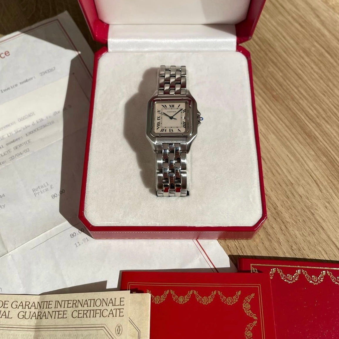 Cartier Panthère "Jumbo" Steel 1300 w/ Box, Papers, Booklets & Service Papers