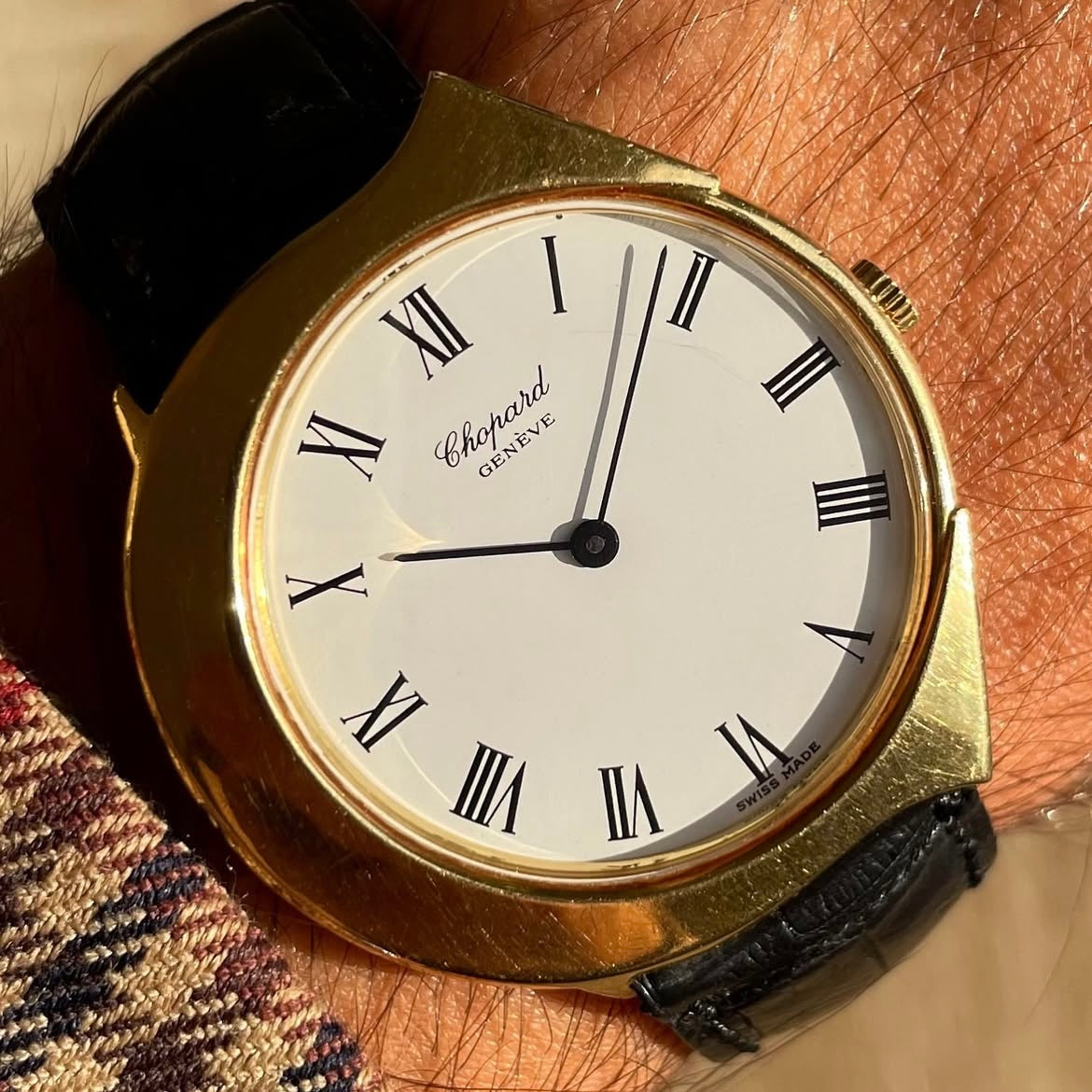 Chopard 18k Manual Wind w/ Unusual Sculptural C-Shaped Case 1048