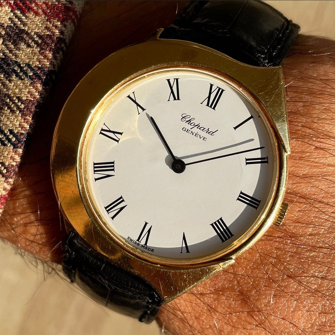 Chopard 18k Manual Wind w/ Unusual Sculptural C-Shaped Case 1048
