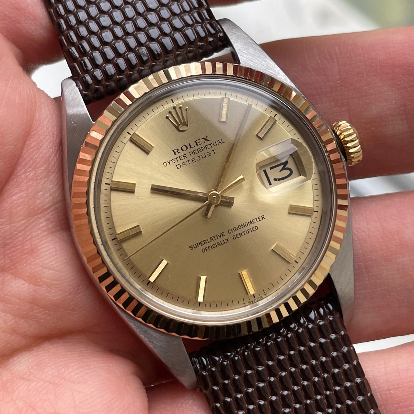 Rolex Datejust 1601 w/ Non-Lume Champagne Dial 1971