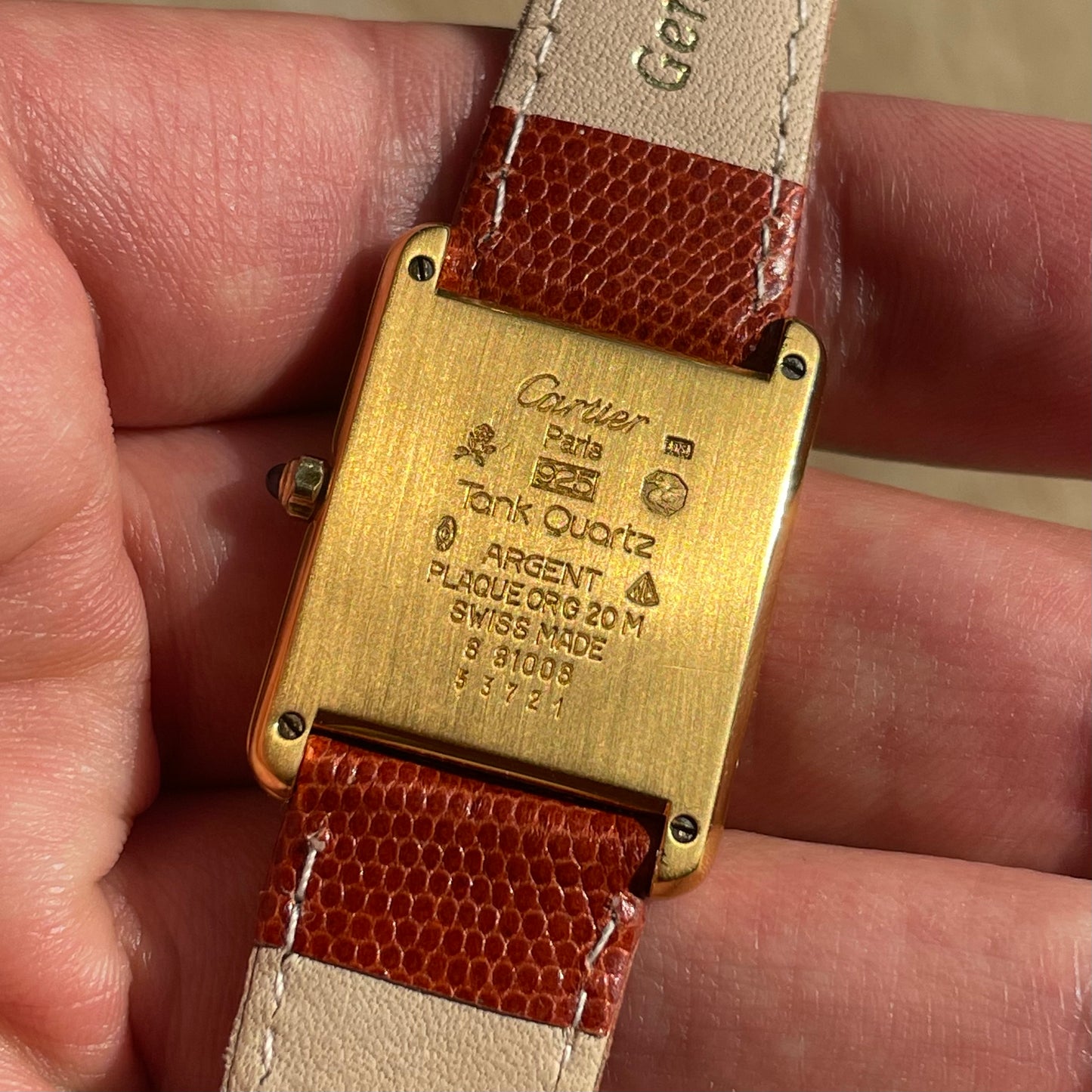 Must de Cartier Tank Mirrored Roman Numeral Dial Unisex