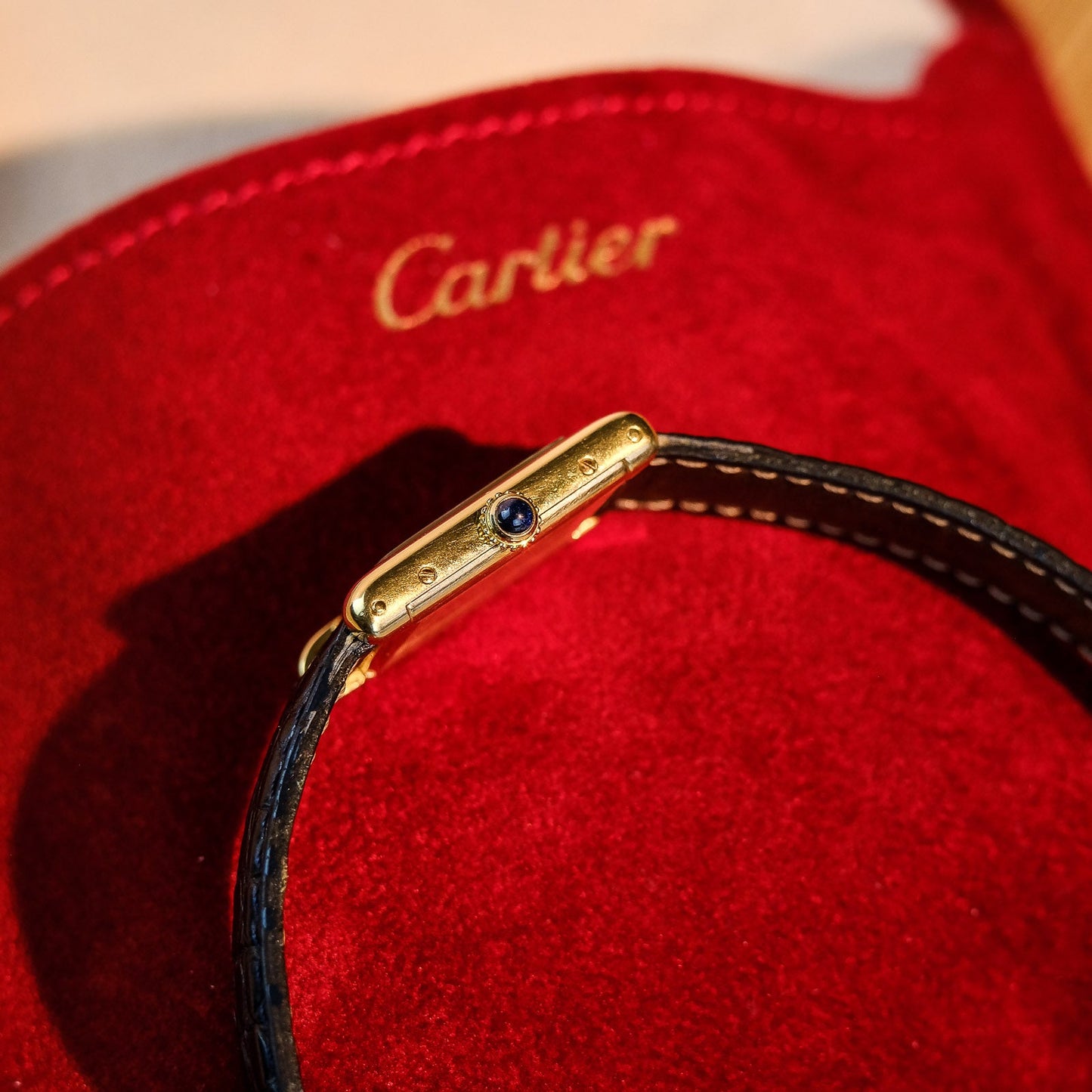 Cartier Tank Louis Guilloché Dial 78087 Mid Size 18k Yellow Gold
