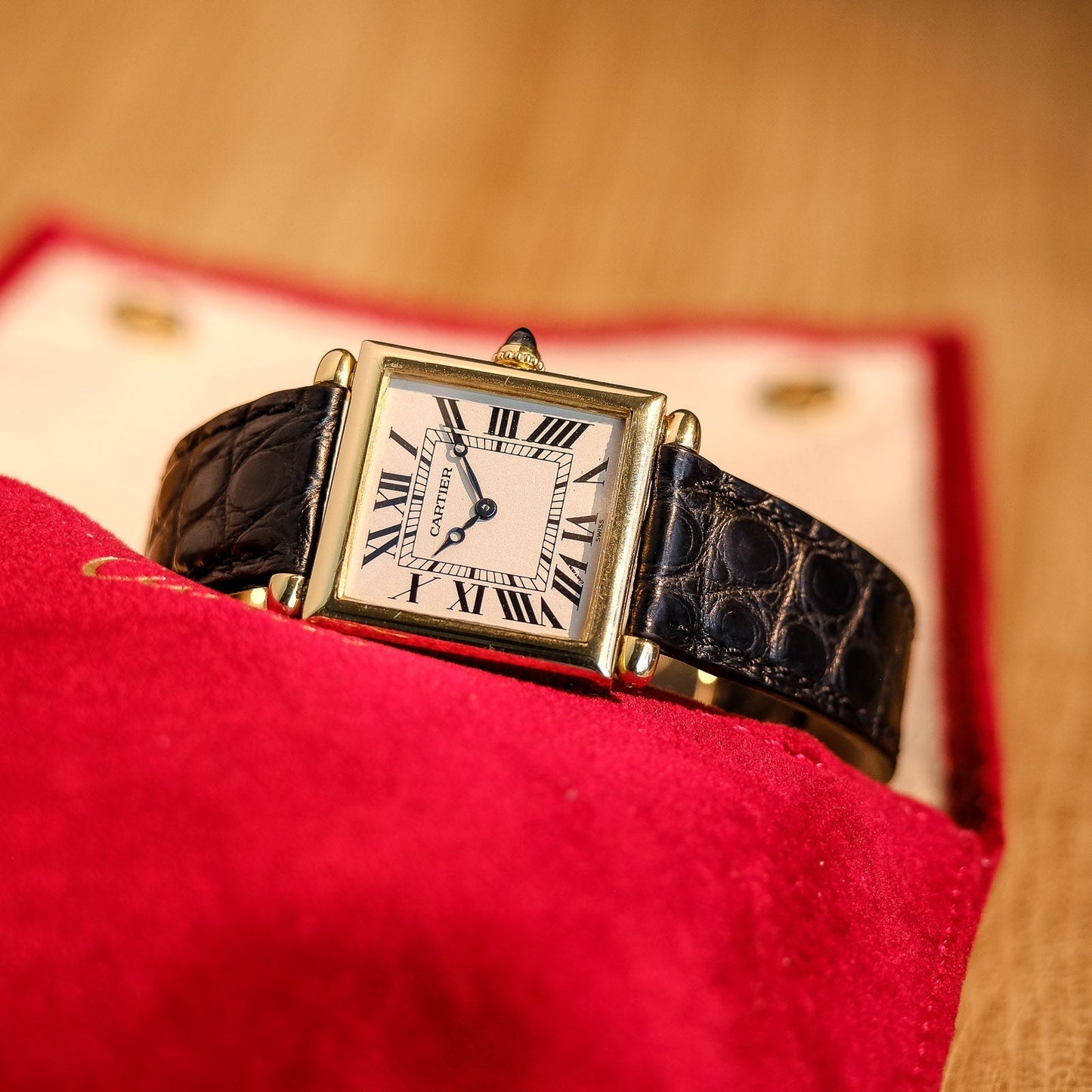 Cartier Tank Obus 18k Yellow Gold 1630 w/ 18k Deployant Clasp