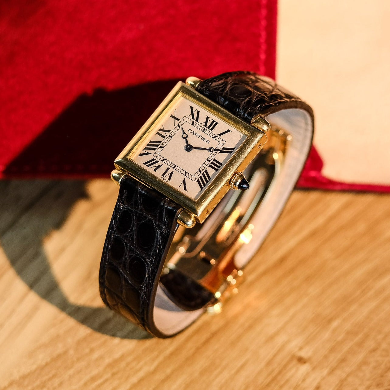 Cartier Tank Obus 18k Yellow Gold 1630 w/ 18k Deployant Clasp