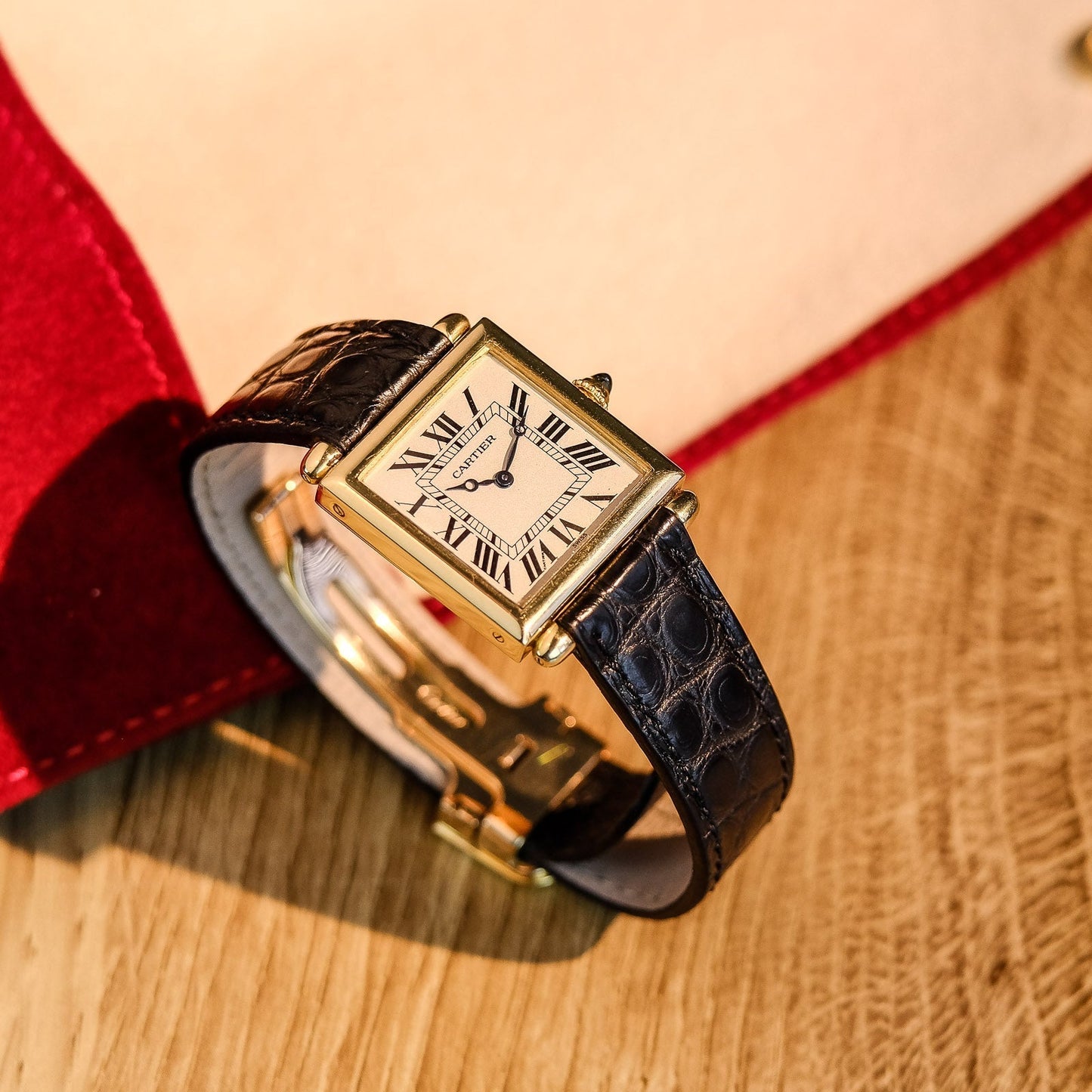 Cartier Tank Obus 18k Yellow Gold 1630 w/ 18k Deployant Clasp