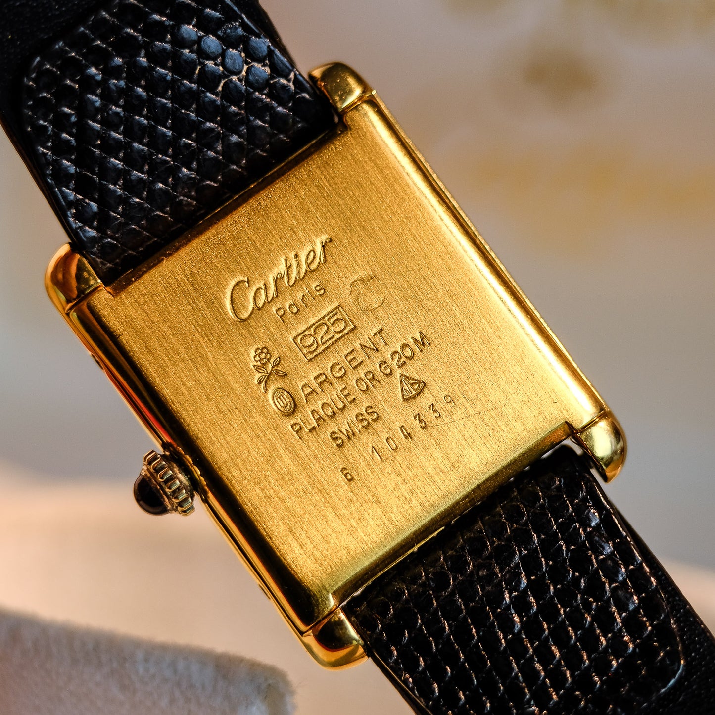 Must de Cartier Tank Mechanical Gloss Black Dial w/ Original Box