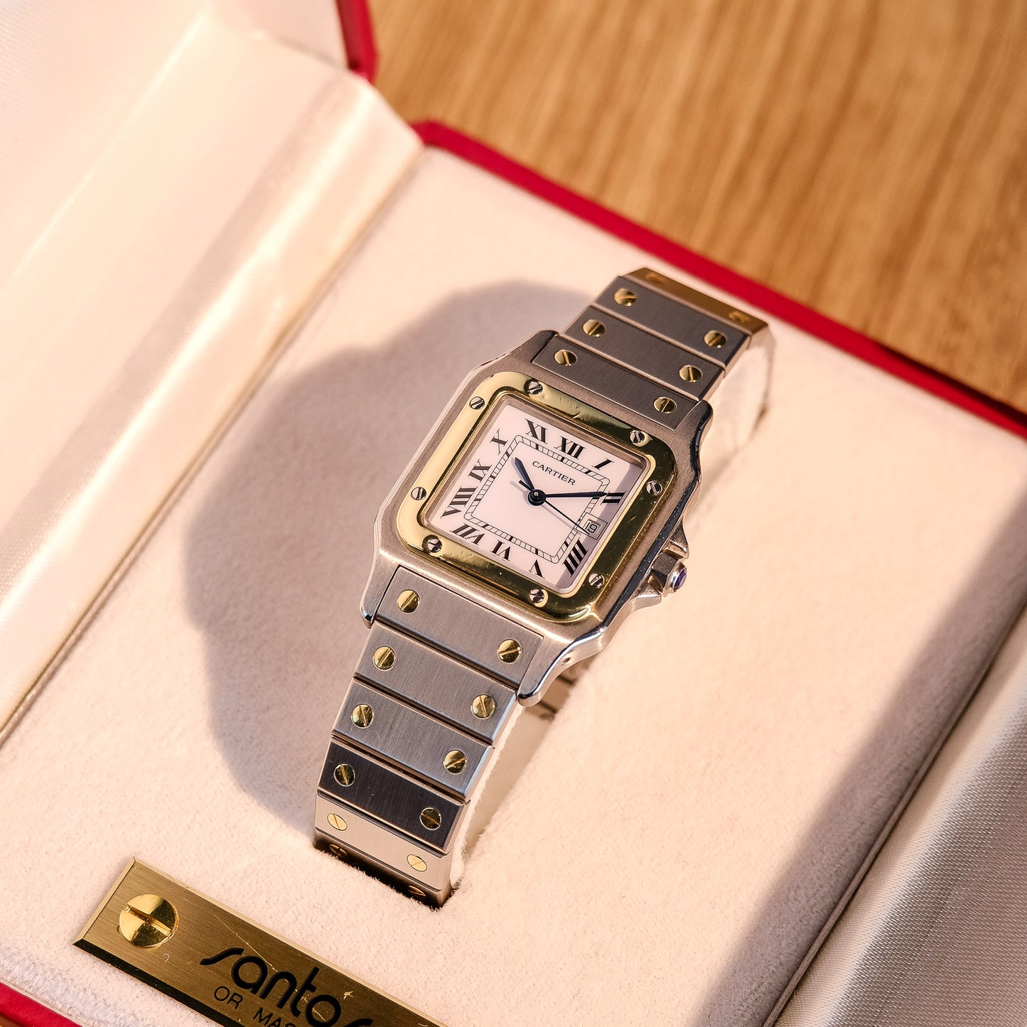 Cartier Santos Carrée 2961 w/ Original Box, Papers, Booklets & 2023 Cartier Service Paperwork, Retailed by Cartier London