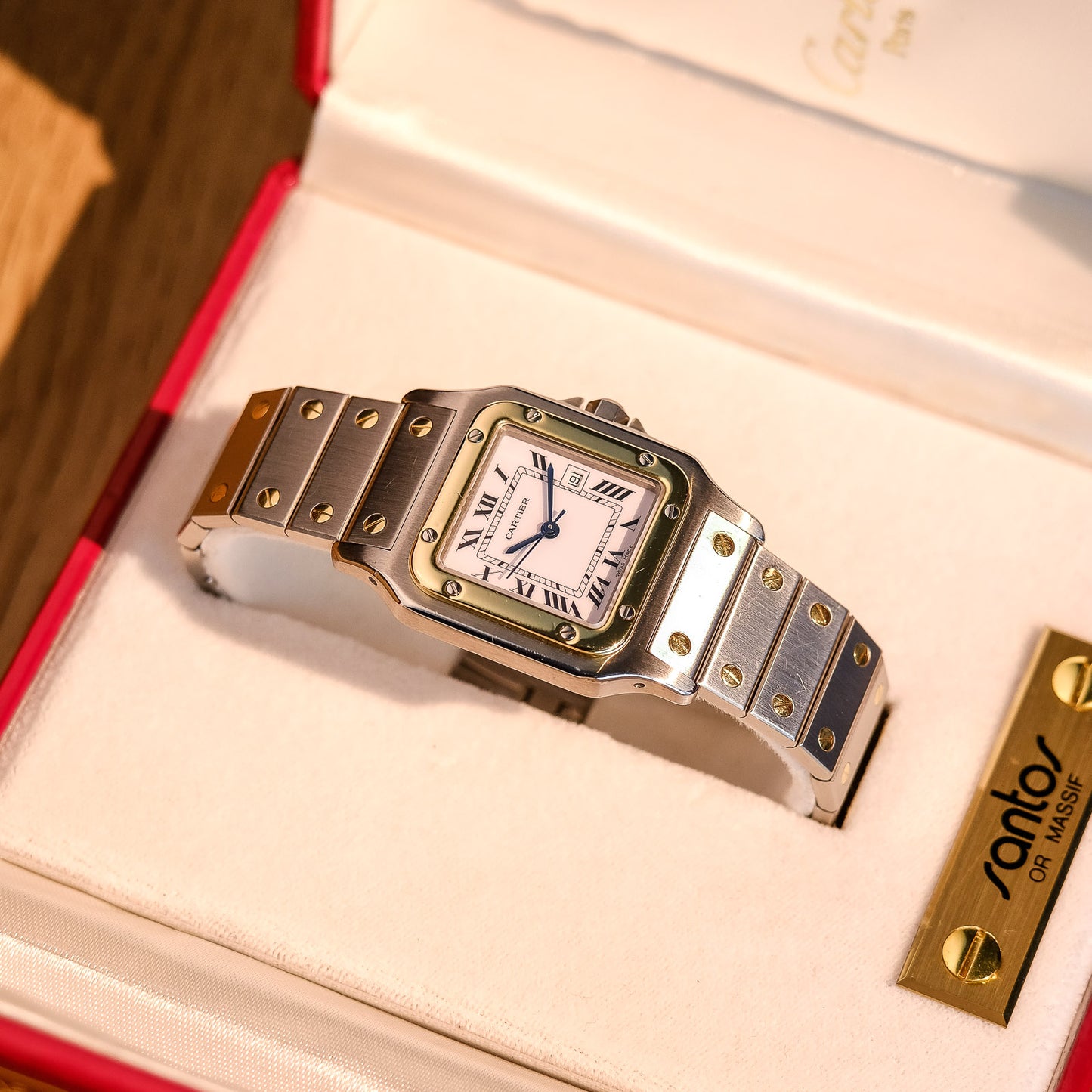 Cartier Santos Carrée 2961 w/ Original Box, Papers, Booklets & 2023 Cartier Service Paperwork, Retailed by Cartier London