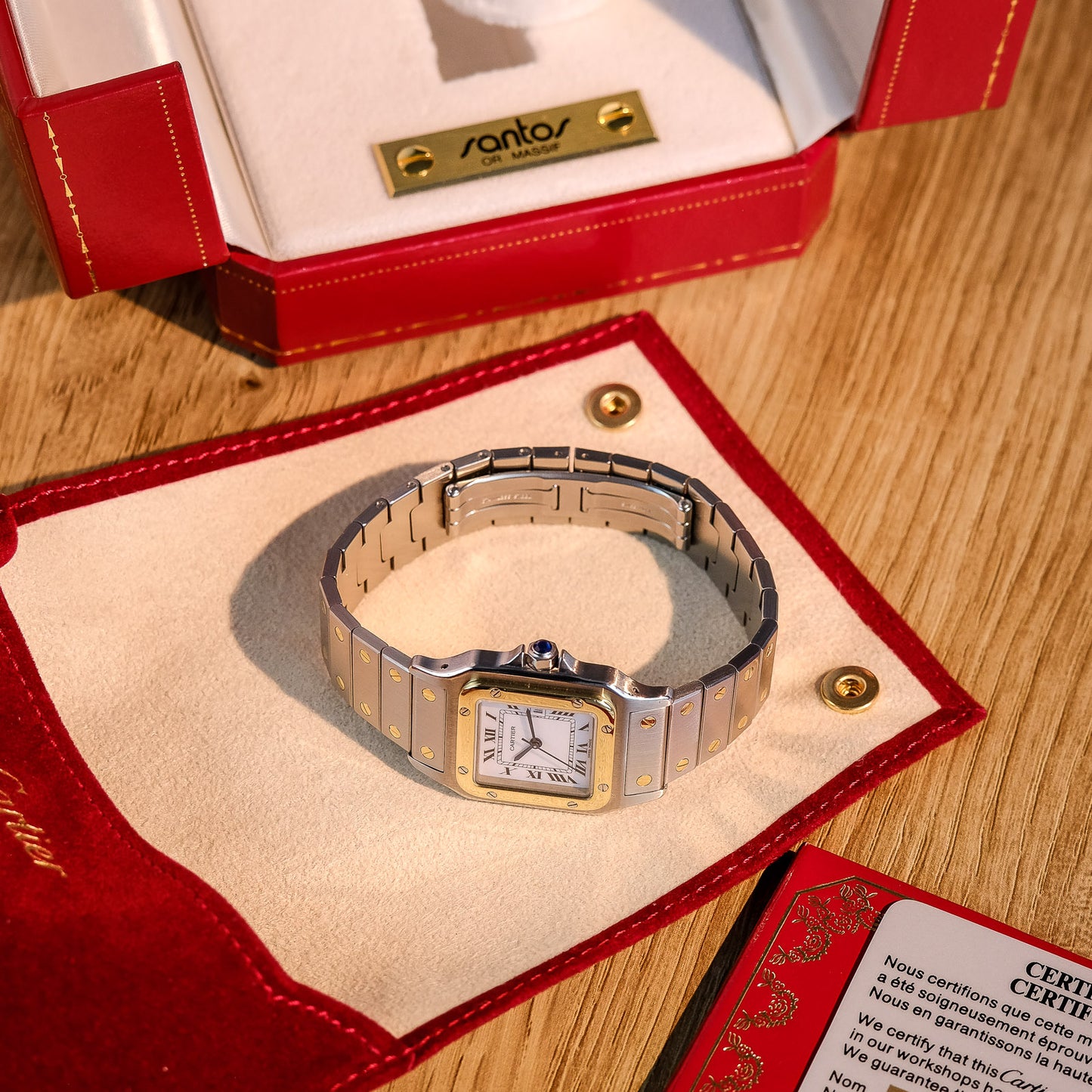 Cartier Santos Carrée 2961 w/ Original Box, Papers, Booklets & 2023 Cartier Service Paperwork, Retailed by Cartier London