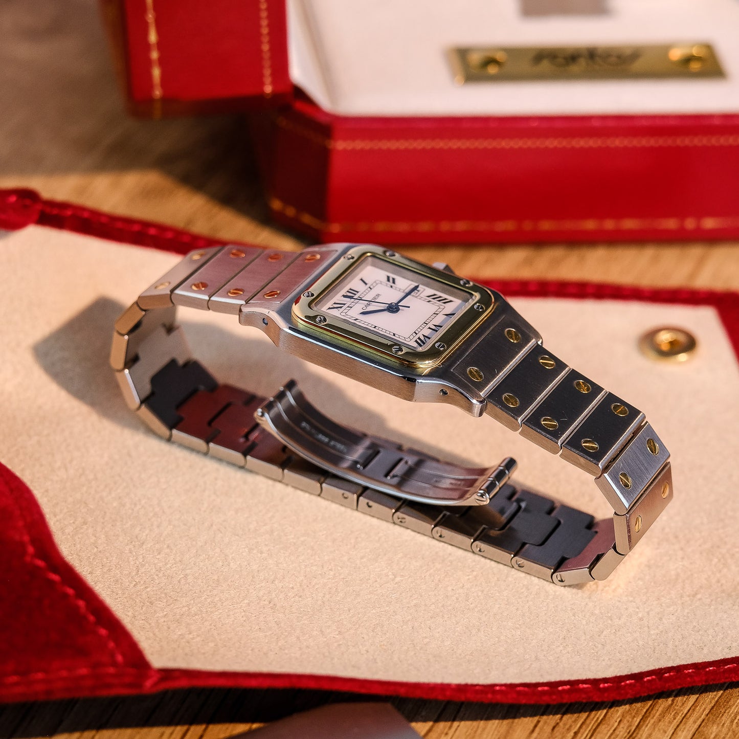Cartier Santos Carrée 2961 w/ Original Box, Papers, Booklets & 2023 Cartier Service Paperwork, Retailed by Cartier London
