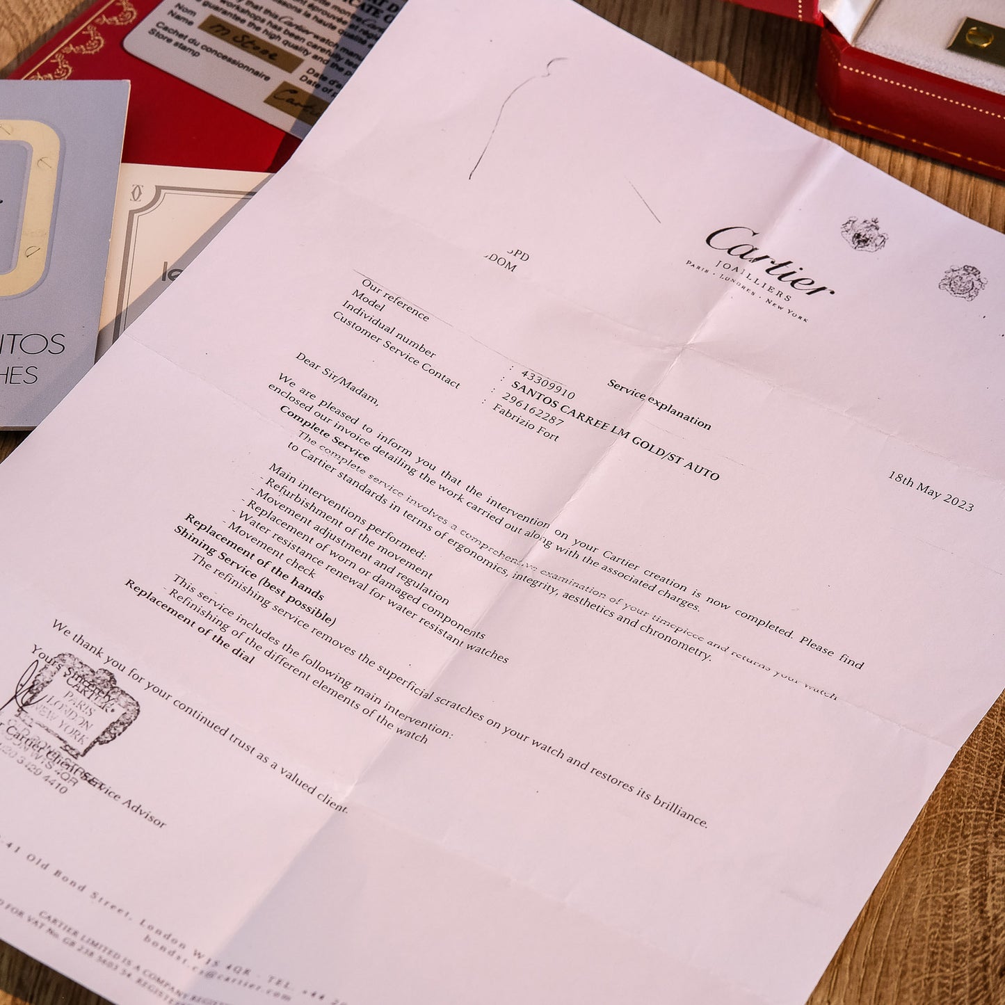 Cartier Santos Carrée 2961 w/ Original Box, Papers, Booklets & 2023 Cartier Service Paperwork, Retailed by Cartier London