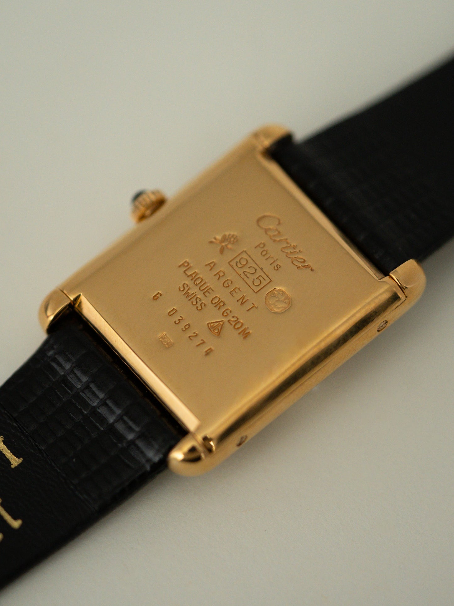Must de Cartier Tank Mechanical Gloss Black Dial