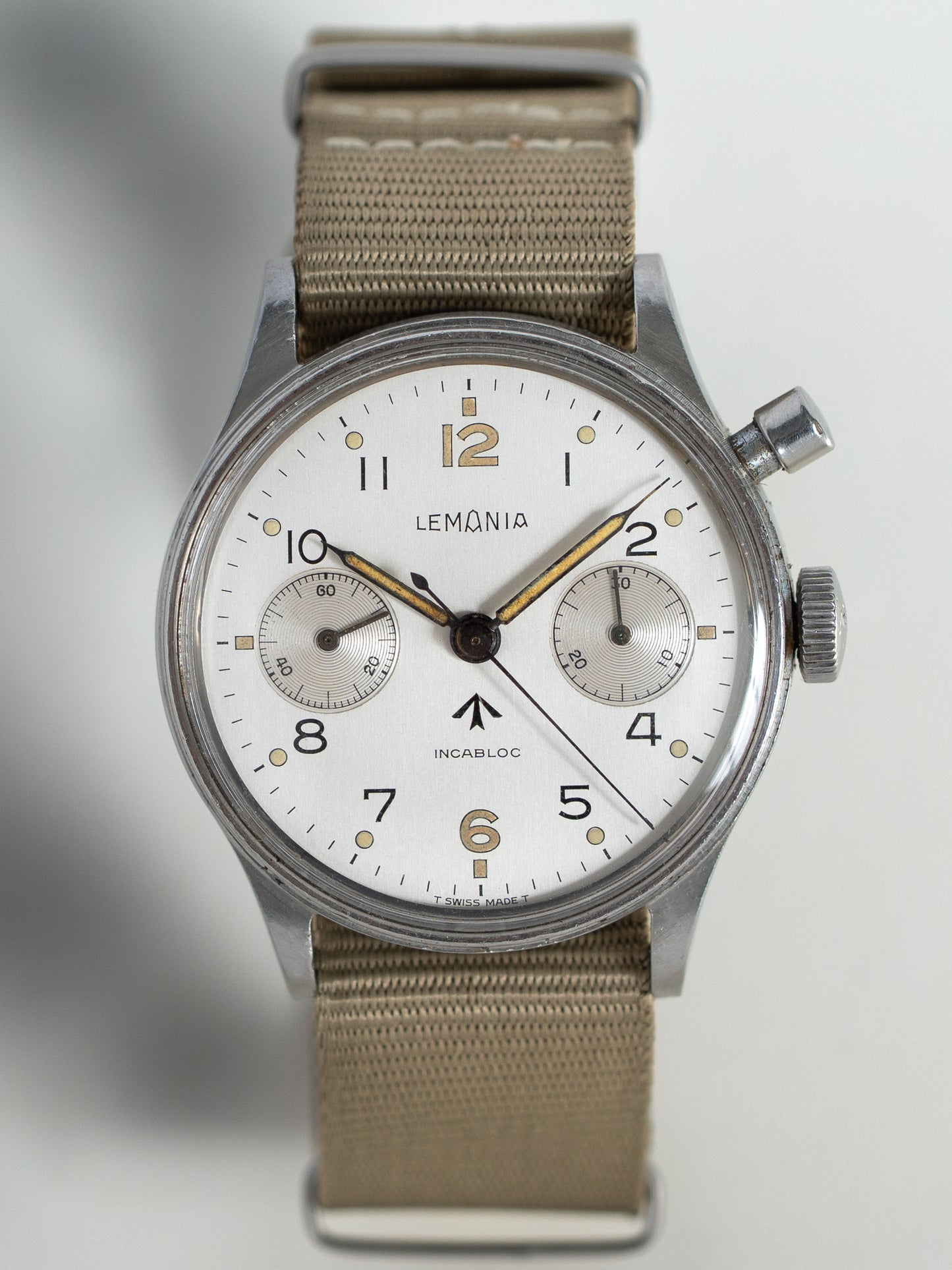 Lemania Rhodesian Air Force Military Issued Series II Single Button Chronograph