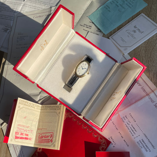 Cartier Paris 18k Gold Baignoire Mécanique Box & Papers Set