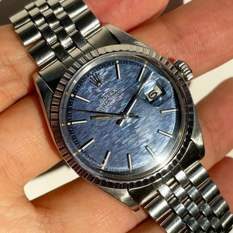 Rolex datejust 1603 hot sale blue dial