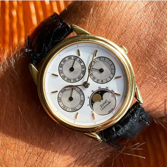 Piaget 18k Gold Gourverneur Automatic Triple Calendar Moonphase 15958