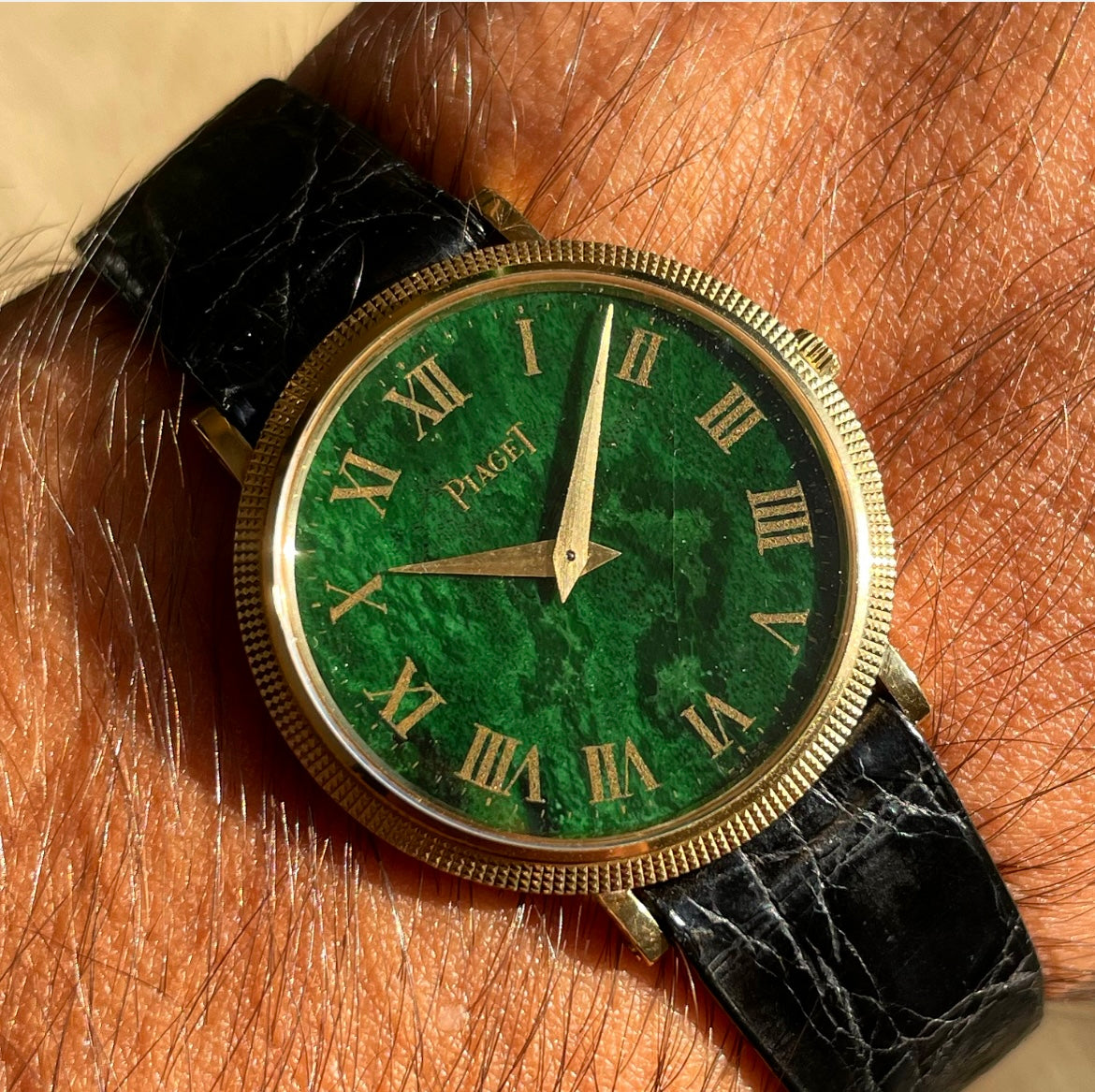 Piaget 18k Gold 28mm Jadeite Green Stone Dial 9011 Alex Stevens