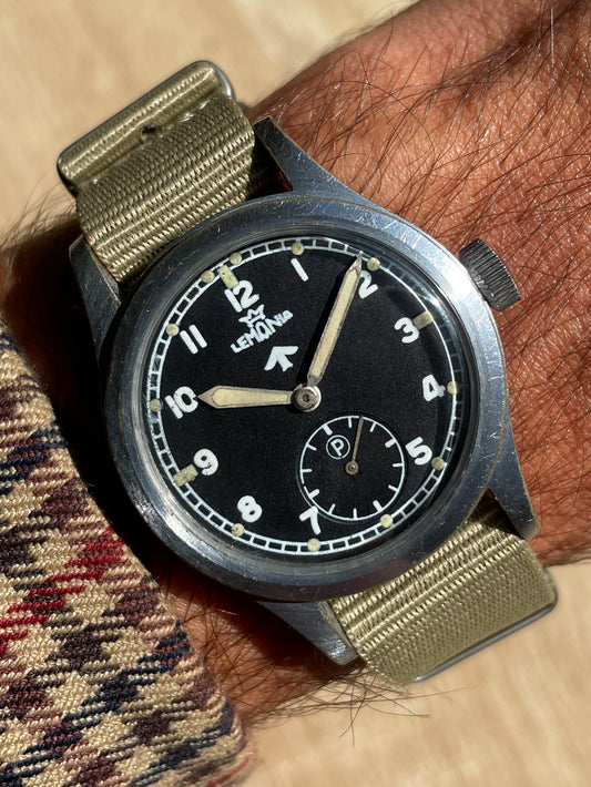 Lemania Rare Promethium Dial Dirty Dozen W.W.W. British Military Issued 1945