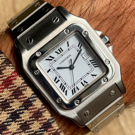 Cartier Santos Carrée Automatique 2960 Stainless Steel White Dial