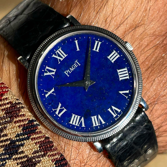 Piaget 18k White Gold 28mm Lapis Lazuli Stone Dial