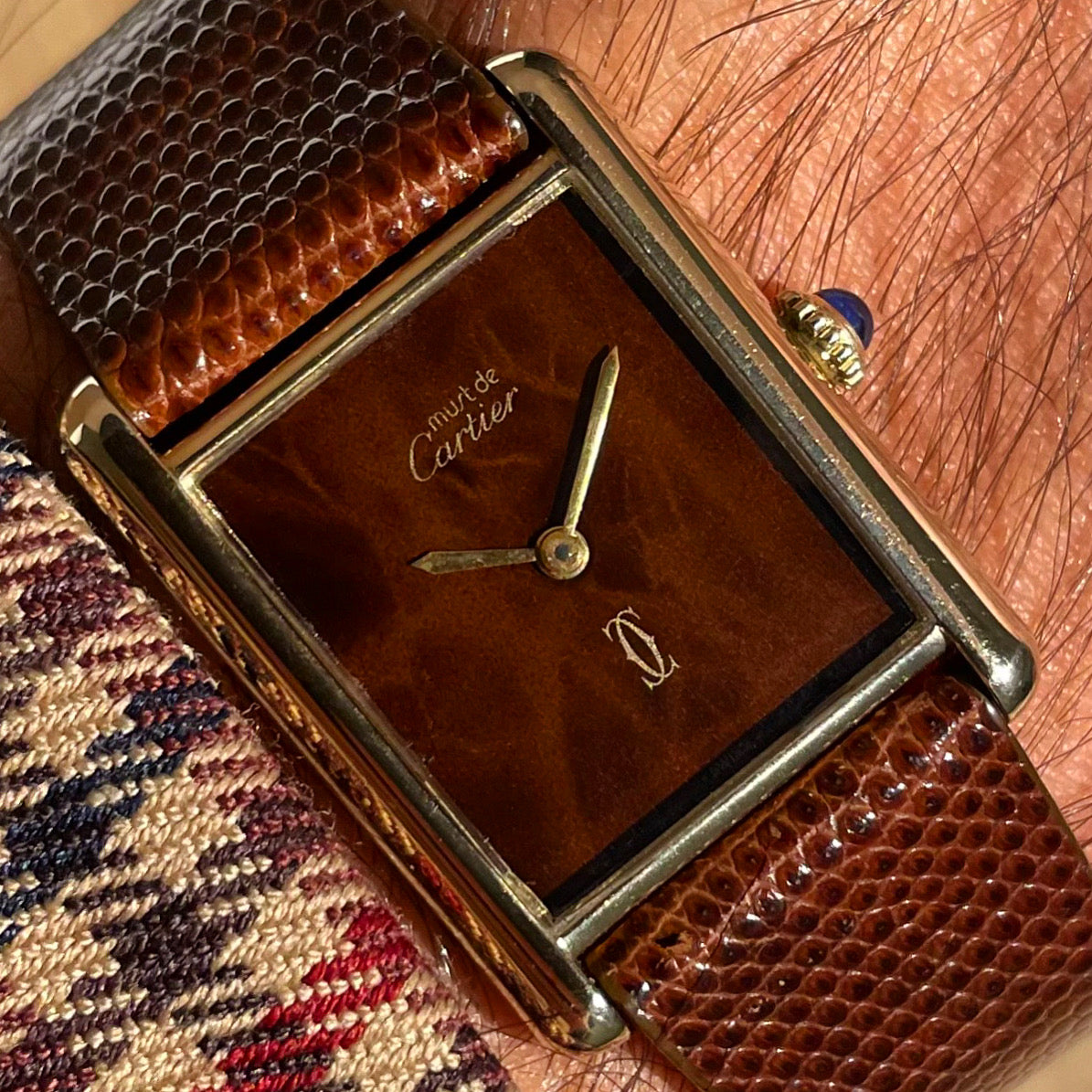 Must de Cartier Tank Mechanical Wood Dial Unisex Alex Stevens