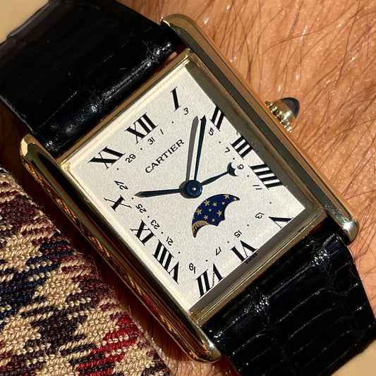 Cartier Tank Louis 18k Yellow Gold Calendar Moonphase 1900