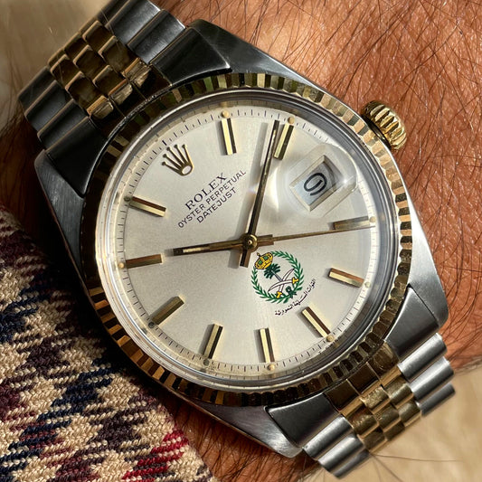 Rolex Datejust 1601 w/ Saudi Arabia Royal Naval Forces Military Logo Dial