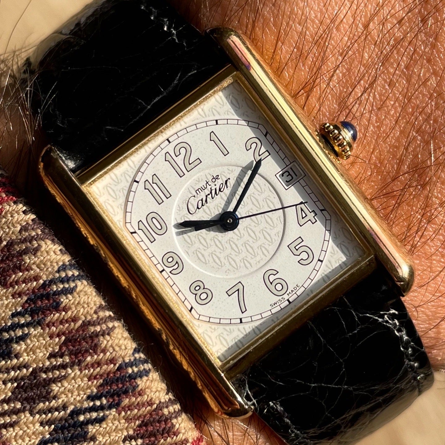 Must de Cartier Tank Large Size 2413 Arabic Numeral Dial