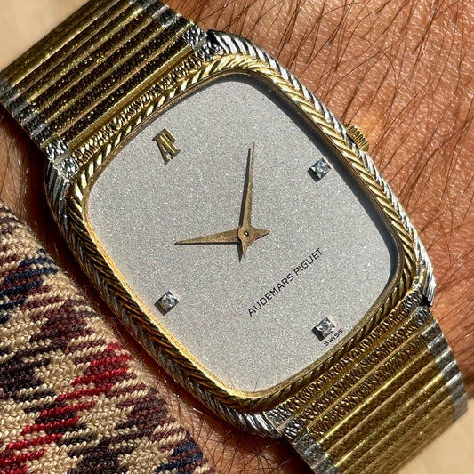 Audemars Piguet Ultra Slim Mechanical White & Yellow 18k Gold Bracelet Watch