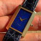 Piaget Retailed by Asprey 18k Gold Hobnail Tank 9214 w/ Lapis Lazuli Stone Dial