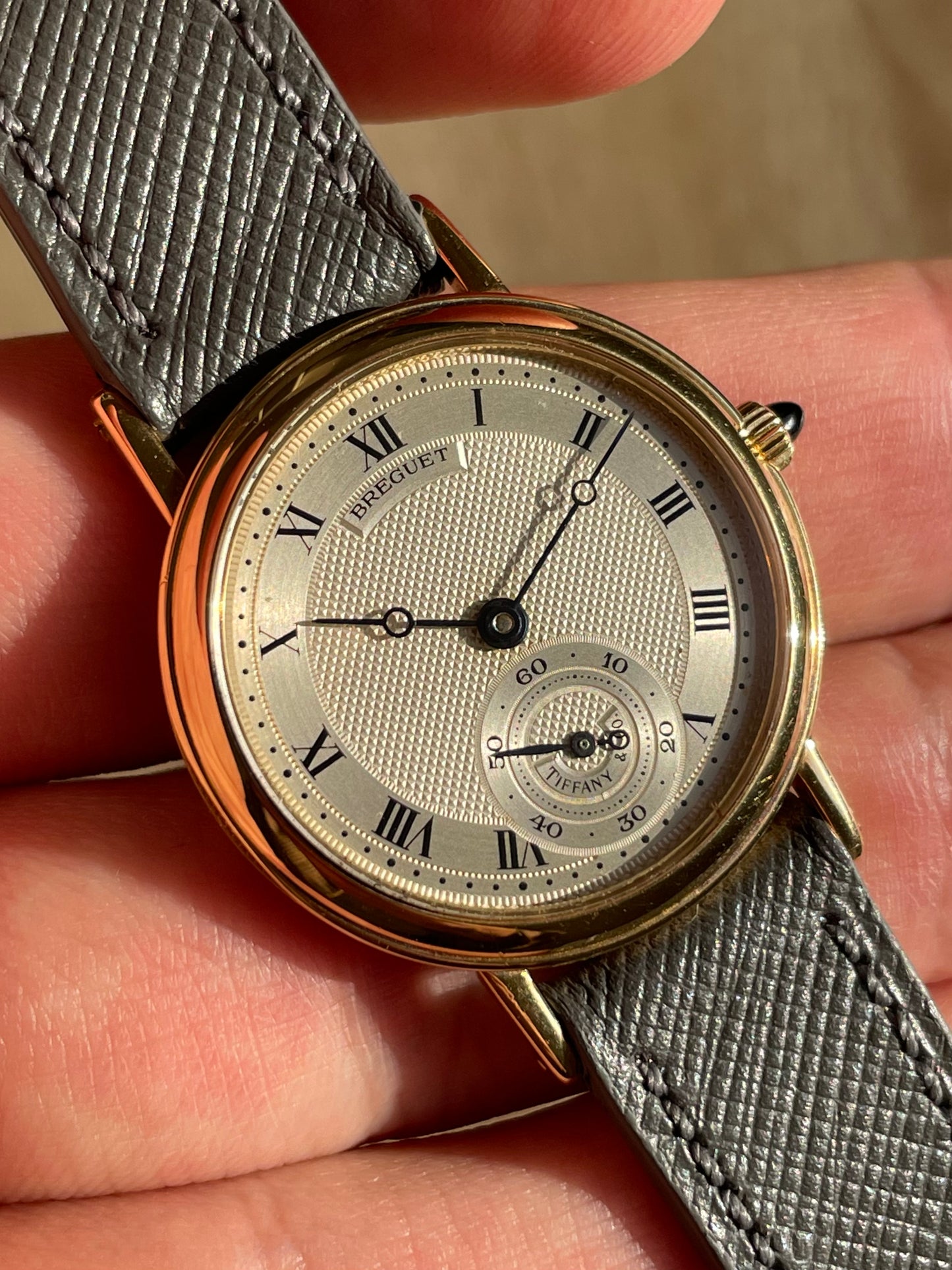 Breguet Classique 18k Retailed by Tiffany & Co w/ Co-Signed Guilloché Dial