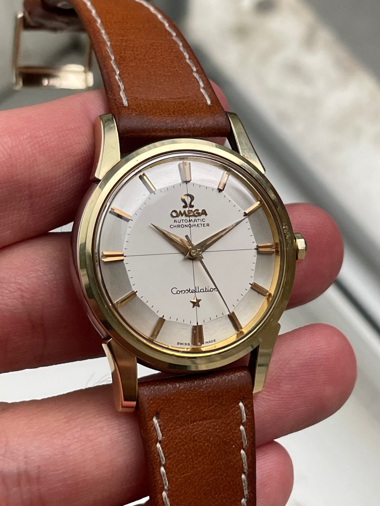 Omega Constellation Chronometer 14381 10 SC w/ Pie Pan Dial 1959