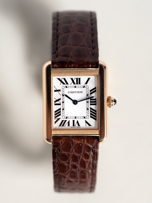 Cartier Tank Solo 3168 Solid Rose Gold & Steel Unisex