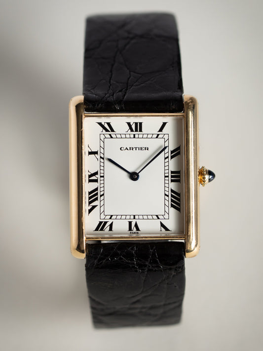 Cartier Paris "Jumbo" Tank Louis Automatique 17002 w/ Cartier Service Paperwork