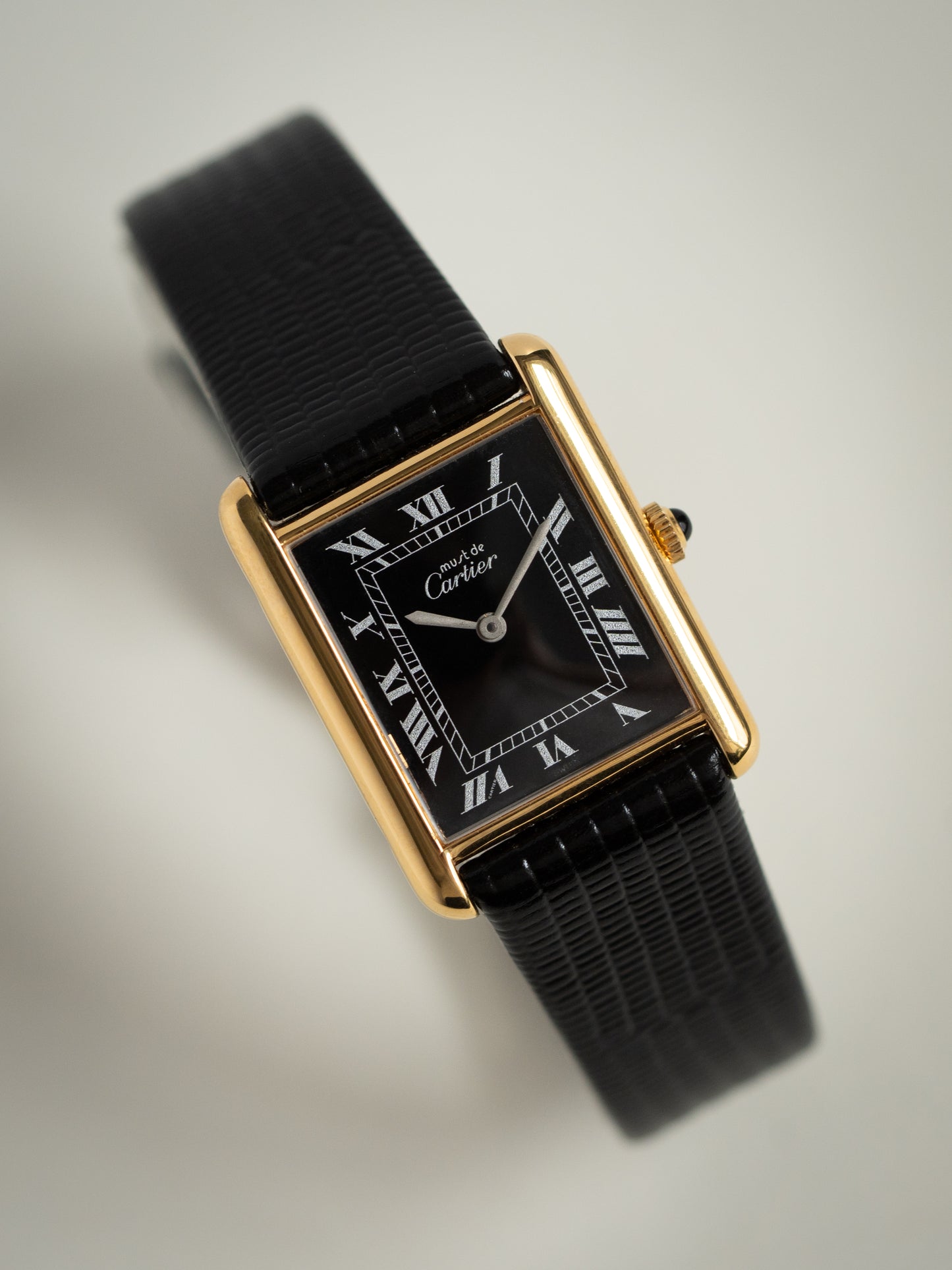 Must de Cartier Tank Mechanical Gloss Black Dial