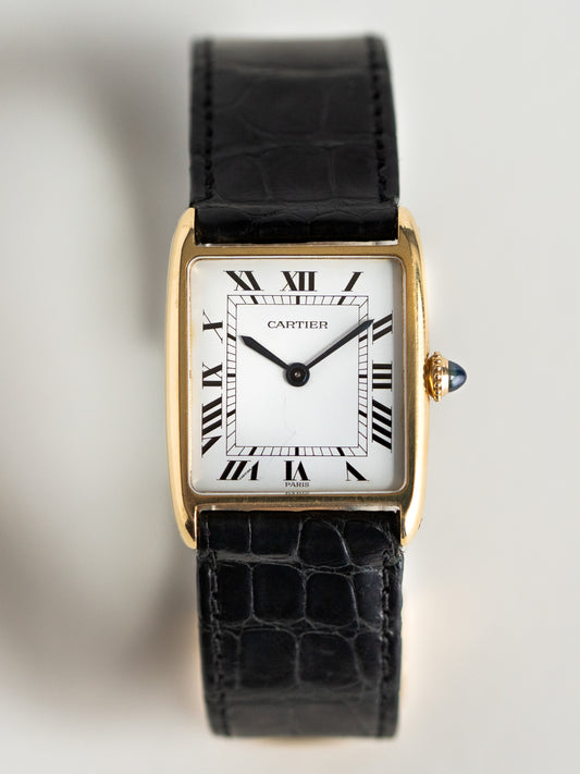 Cartier Paris Tank Arrondie 96041 18k Solid Gold w/ Deployant Clasp