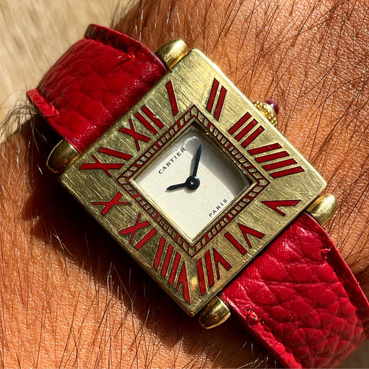 Cartier Tank Obus Quadrant Red Enamel