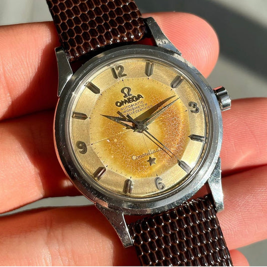 Omega Constellation Pie Pan Creme Brûlée / Tobacco Dial