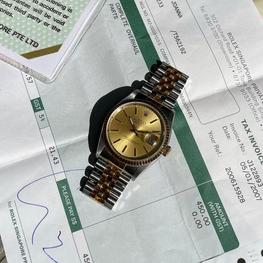 Rolex Datejust S/G 16233 1995 w/ Service Papers